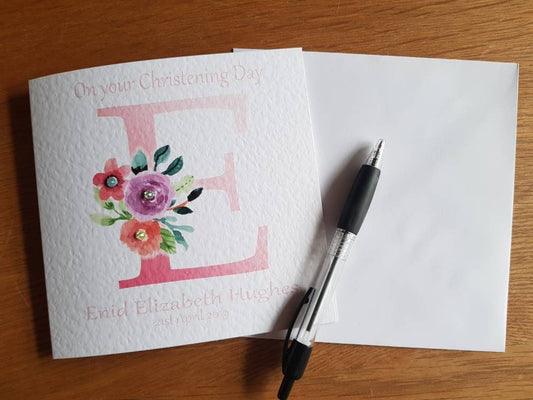 Personalised Girl Christening Card