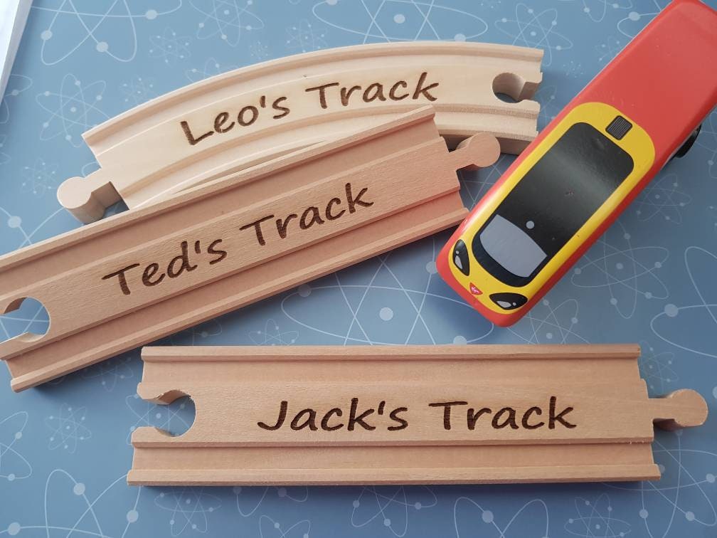 Personalised Wooden Train Track Piece