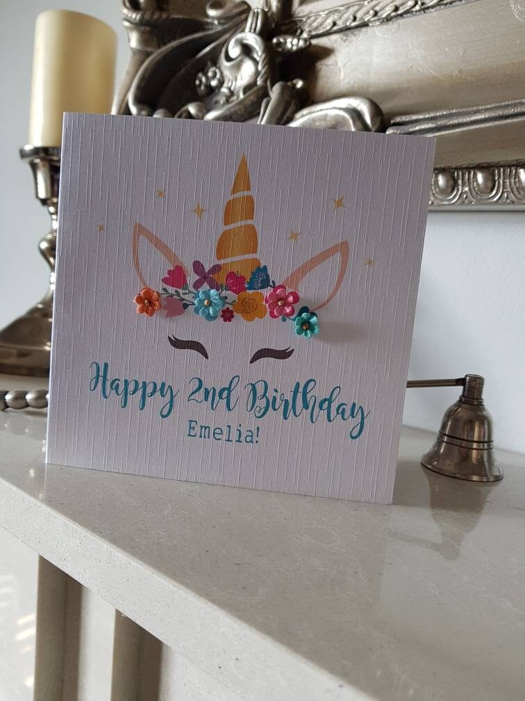 Personalised Unicorn Age Birthday Card