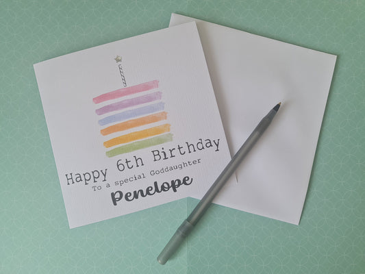 Personalised Girl's Age Birthday Card