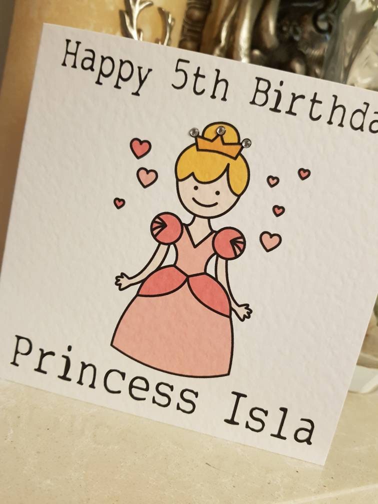 Personalised Princess Age Birthday Card