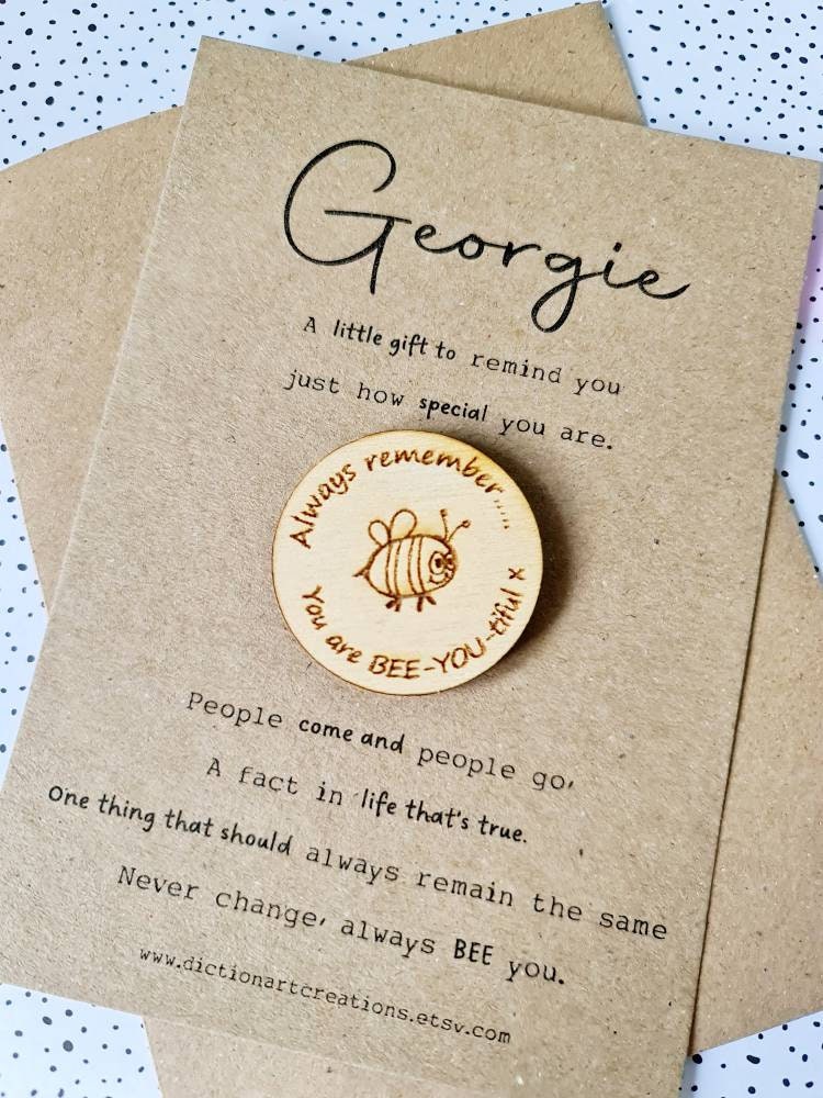 Personalised Wooden Motivational you are BEE-YOU-tiful Token Gift