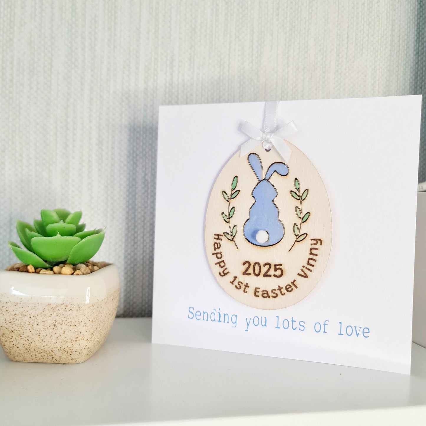 Personalised First Easter Decoration Card