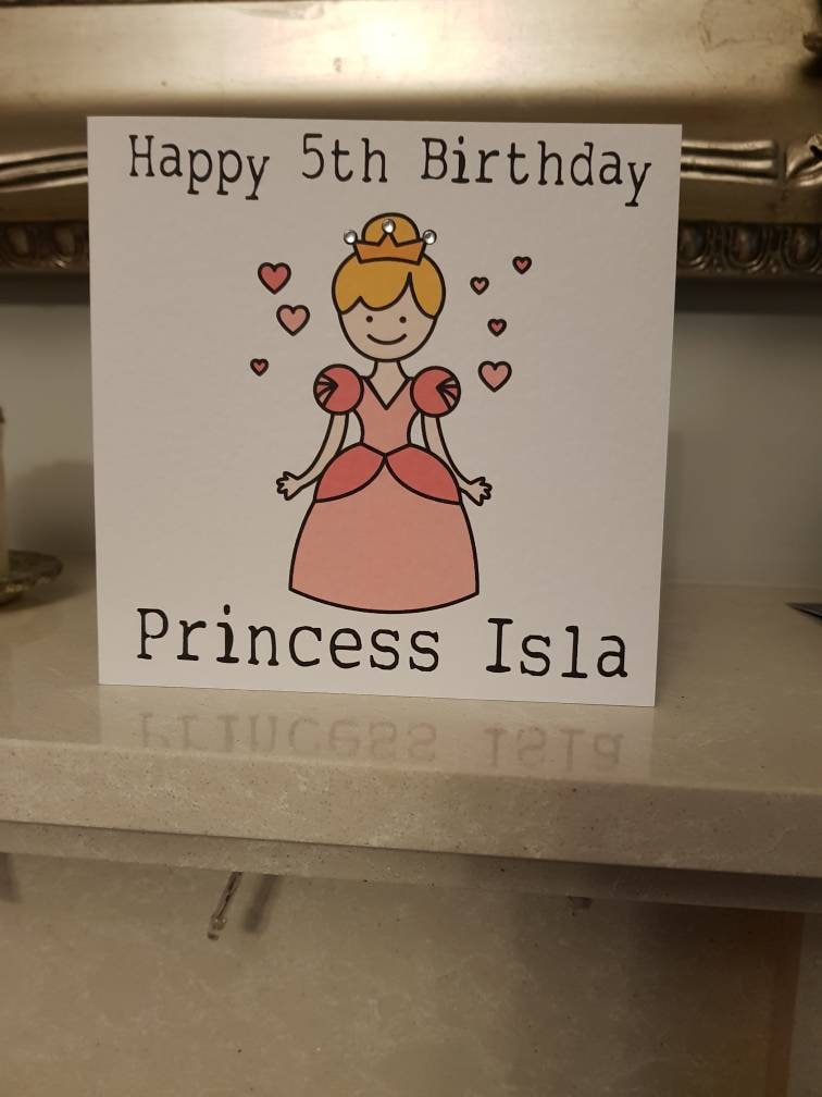 Personalised Princess Age Birthday Card