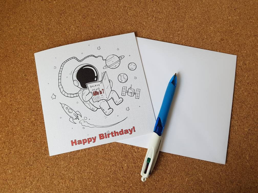 Personalised Space Birthday Card