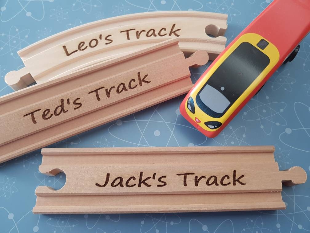 Personalised Wooden Train Track Piece