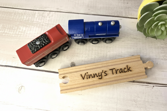 Personalised Wooden Train Track Piece